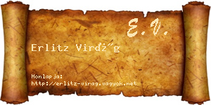 Erlitz Virág névjegykártya